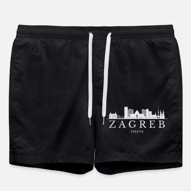 Skyline de Zagreb, Zagreb Croatie - Short de bain - noir