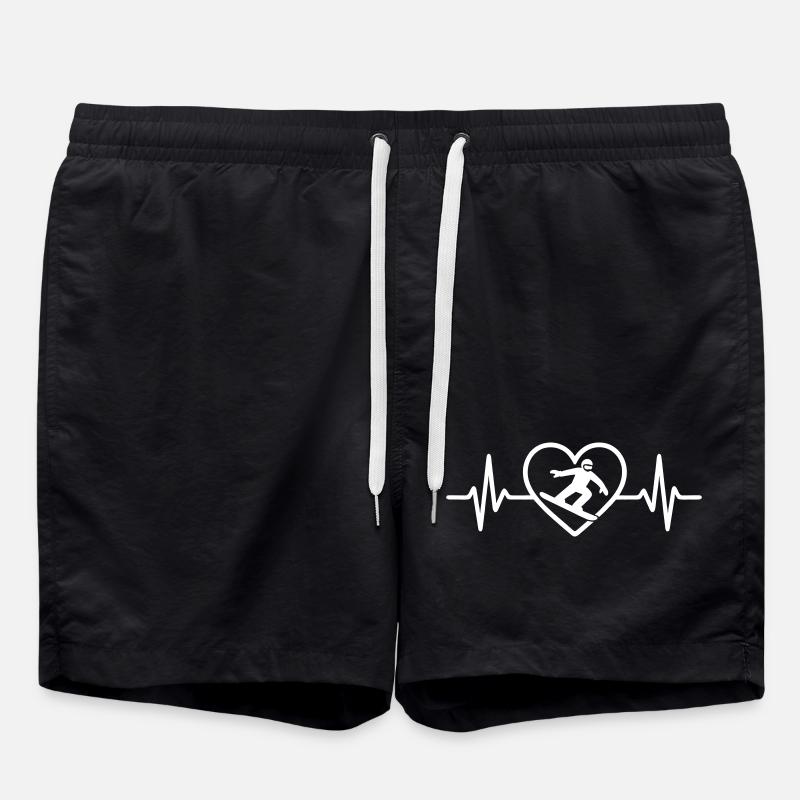 Snowboard Heart - Swim Trunks - black