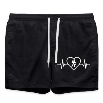 Herz-Wanderung - Badeshorts - Schwarz - Vorne - AI Model Male 185 light (185cm)