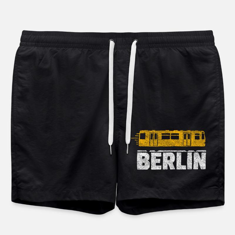 Berliner Straßenbahn Grafik - Badeshorts - Schwarz