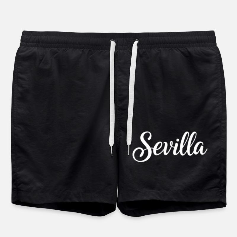 Sevilla Handwritten Script Logo - Badeshorts - Schwarz
