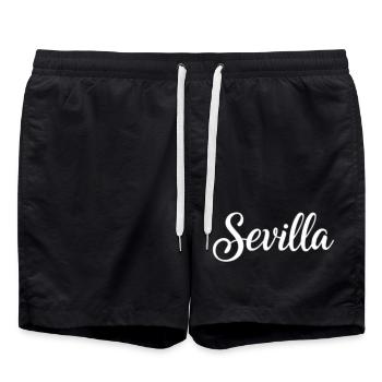Seville Hand Lettering Script - Swim Trunks - black - Front - AI Model Male 185 light (185cm)