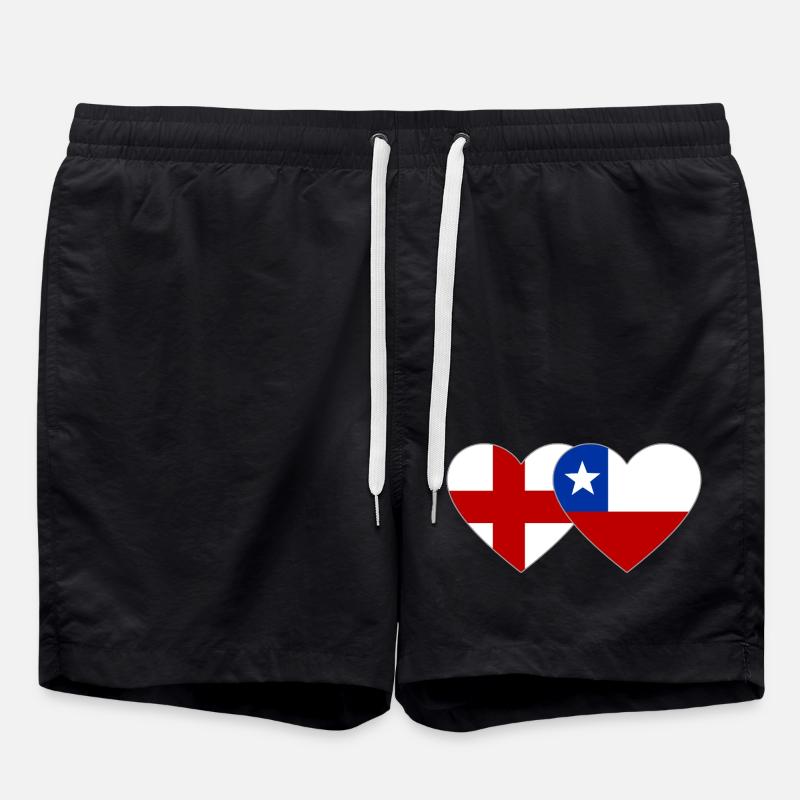 Suède Chili Drapeau Coeur - Short de bain - noir
