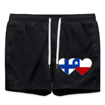 Finlande Chili Drapeau Coeur - Short de bain - noir - Devant - AI Model Male 185 light (185cm)