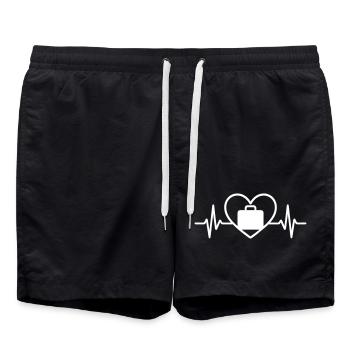 Travel Globe Heart Suitcase - Swim Trunks - black - Front - AI Model Male 185 light (185cm)