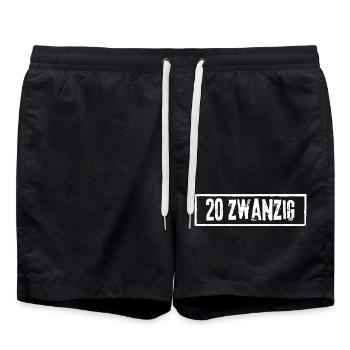 20 Years Old Rock Grunge - Swim Trunks - black - Front - AI Model Male 185 light (185cm)