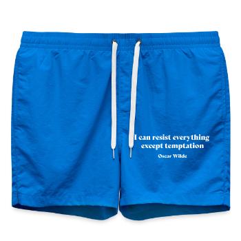  Oscar Wilde Quote I Can Resist Everything - Swim Trunks - cobalt blue - Front