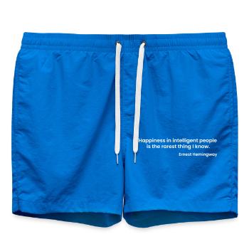 Hemingway-Zitat über das seltene Glück in klugen Köpfen - Badeshorts - Cobalt blue - Vorne