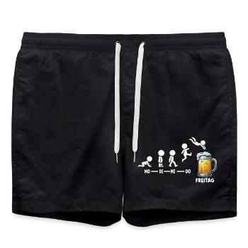 Vendredi week-end Amateurs de bière Buveurs de bière - Short de bain - noir - Devant - AI Model Male 185 light (185cm)