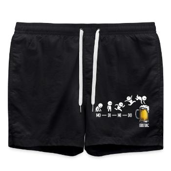 Vendredi week-end Amateurs de bière Buveurs de bière - Short de bain - noir - Devant - AI Model Male 185 light (185cm)