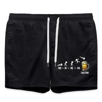 Vendredi week-end Amateurs de bière Buveurs de bière - Short de bain - noir - Devant - AI Model Male 185 light (185cm)