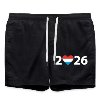 I love Luxembourg 2026, holidays in Luxembourg 2026 - Swim Trunks - black - Front - AI Model Male 185 light (185cm)