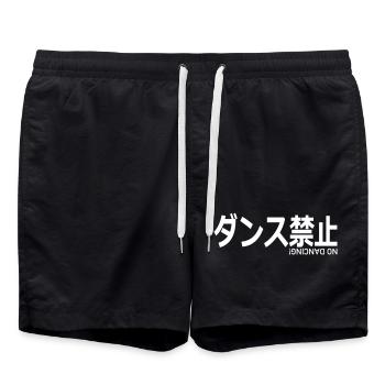 No Dancing Kanji – Club & Japan Style - Swim Trunks - black - Front - AI Model Male 185 light (185cm)
