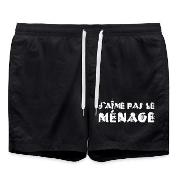 ICH PUTZE NICHT GERNE! - Badeshorts - Schwarz - Vorne - AI Model Male 185 light (185cm)