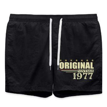 1977 Anniversaire 1977 - Short de bain - noir - Devant - AI Model Male 185 light (185cm)