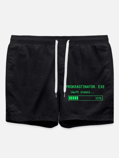 Prokrastinator - Badeshorts - Schwarz