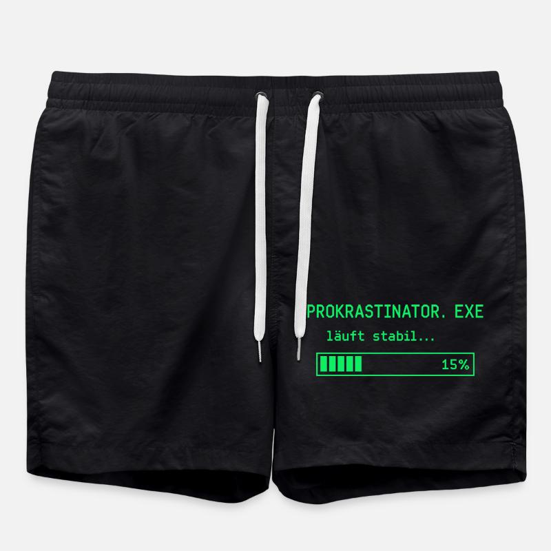 Prokrastinator - Badeshorts - Schwarz