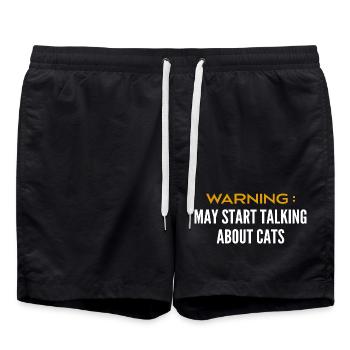Seien Sie vorsichtig, wenn Sie über Katzen sprechen können - Badeshorts - Schwarz - Vorne - AI Model Male 185 light (185cm)