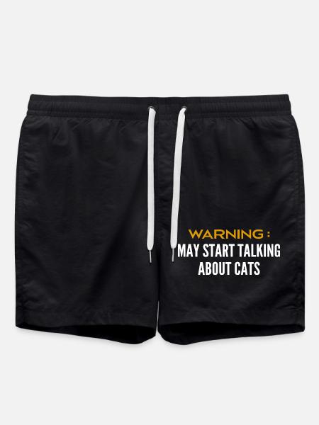 Be careful can talk about cats - Swim Trunks - black