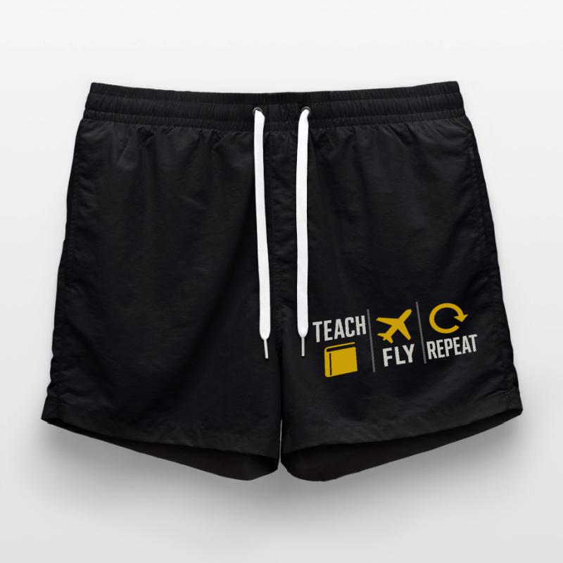 Flight Instructor Cfi Pilot Aviation Instructor Swim Trunks