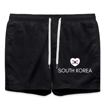 Cœur avec drapeau sud-coréen - Short de bain - noir - Devant - AI Model Male 185 light (185cm)