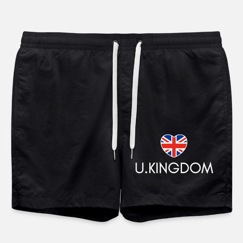 Cœur avec drapeau britannique - Short de bain - noir