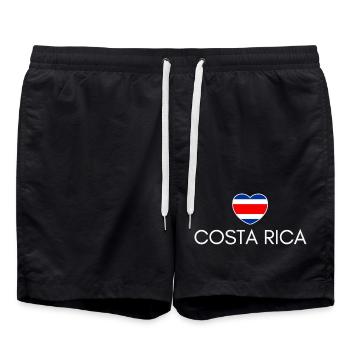 Heart with Costa Rican flag - Swim Trunks - black - Front - AI Model Male 185 light (185cm)