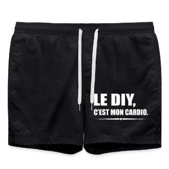 Le DIY c’est mon cardio version bricoleur - Short de bain - noir - Devant - AI Model Male 185 light (185cm)