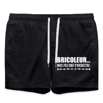 Bricoleur… mais pas chef d’orchestre - Short de bain - noir - Devant - AI Model Male 185 light (185cm)
