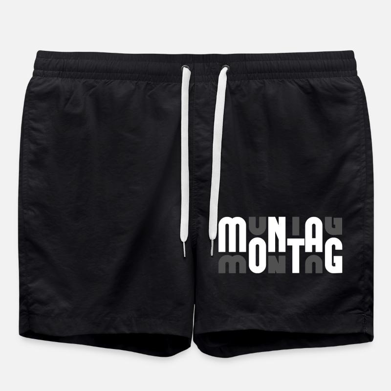 Motif Monday Noir/Gris - Short de bain - noir