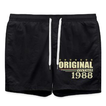 1988 Geburtstag 1988 - Badeshorts - Schwarz - Vorne - AI Model Male 185 light (185cm)