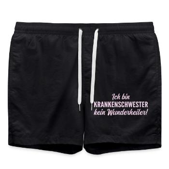 Ich bin Krankenschwester, kein Wunderheiler! - Badeshorts - Schwarz - Vorne - AI Model Male 185 light (185cm)