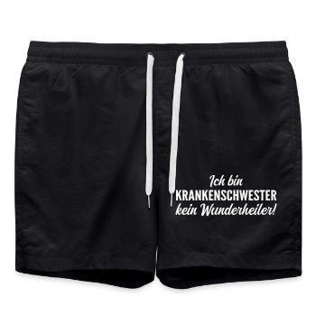 Ich bin Krankenschwester, kein Wunderheiler! - Badeshorts - Schwarz - Vorne - AI Model Male 185 light (185cm)