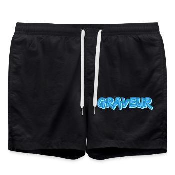 Le graveur comme métier - Short de bain - noir - Devant - AI Model Male 185 light (185cm)