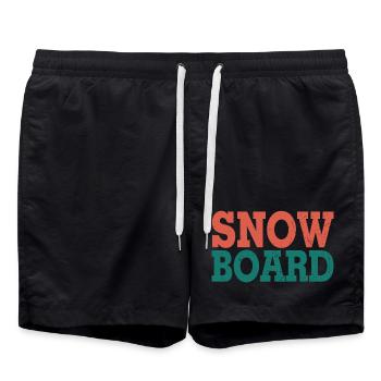 Snowboard - Badeshorts - Schwarz - Vorne - AI Model Male 185 light (185cm)