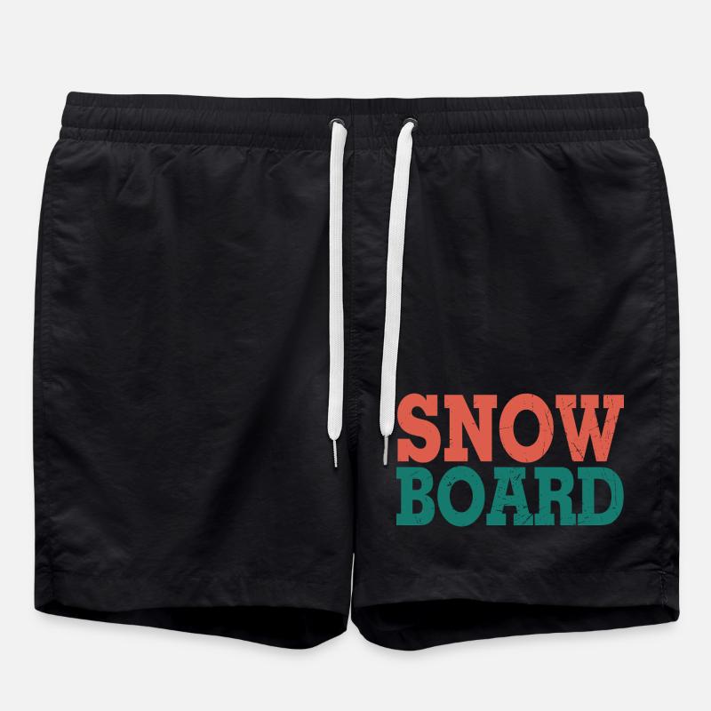 Snowboard - Badeshorts - Schwarz