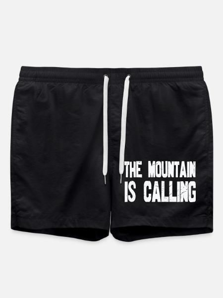 The Mountain is calling - Swim Trunks - black