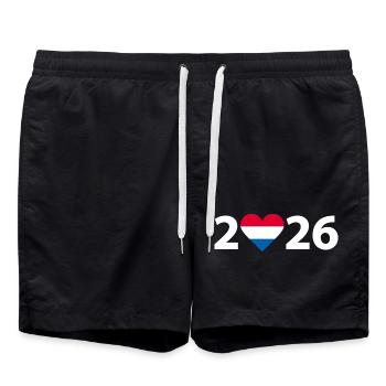 J’aime Pays-Bas 2026, Pays-Bas 2026 - Short de bain - noir - Devant - AI Model Male 185 light (185cm)