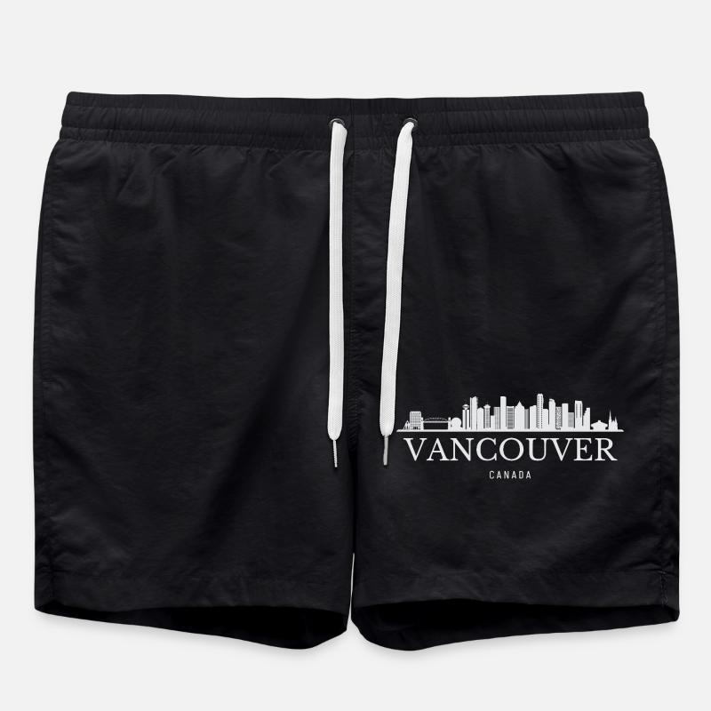 Vancouver Skyline, Vancouver Canada - Short de bain - noir