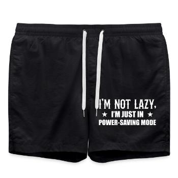 Ich bin kein fauler Sparmodus - Badeshorts - Schwarz - Vorne - AI Model Male 185 light (185cm)