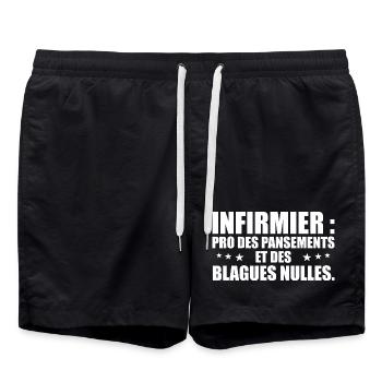 Infirmier pro des pansements et des blagues nulles - Short de bain - noir - Devant - AI Model Male 185 light (185cm)