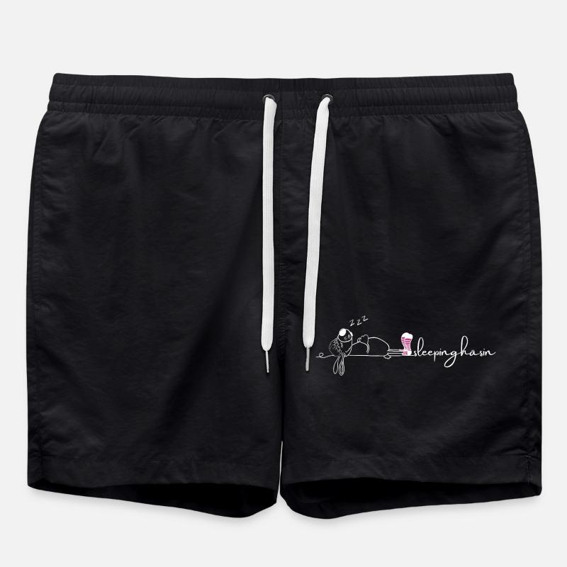 Sleeping Häsin - Badeshorts - Schwarz