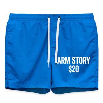 Arm Story $20 Amputee Funny Lost an Arm - Swim Trunks - cobalt blue - Front