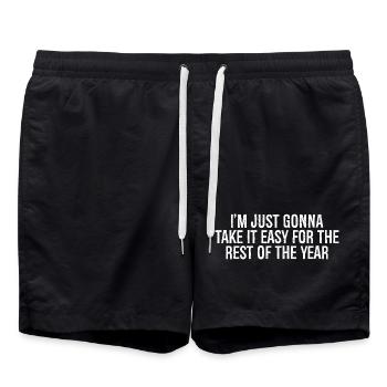 Für den Rest lasse ich es einfach ruhig angehen - Badeshorts - Schwarz - Vorne - AI Model Male 185 light (185cm)