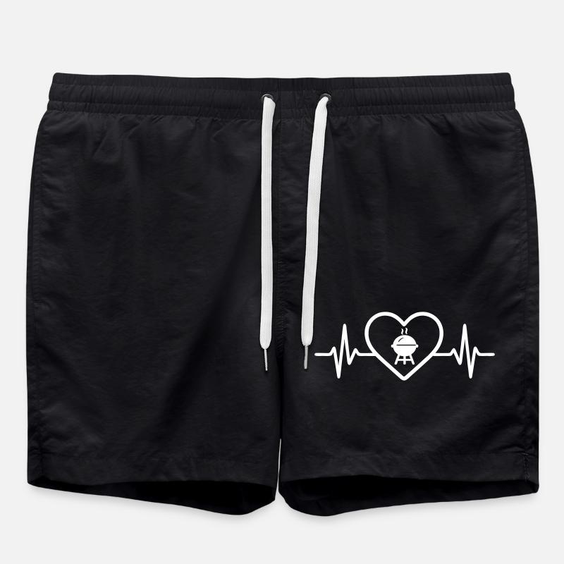 Grill Grill Herz - Badeshorts - Schwarz