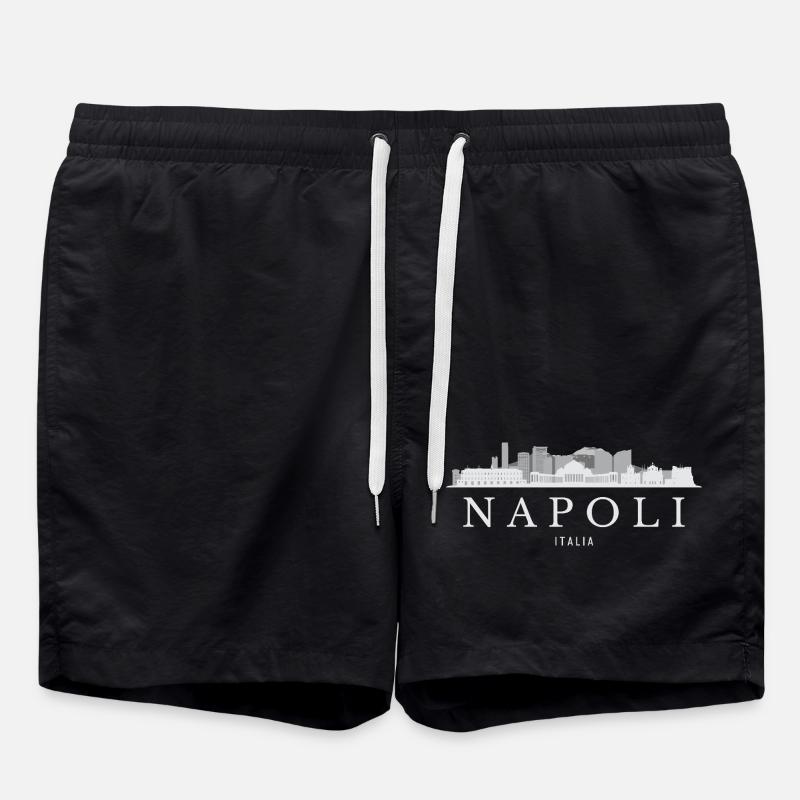 Silhouette de Naples, Naples Italie - Short de bain - noir