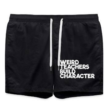 Strange teachers form the character - Swim Trunks - black - Front - AI Model Male 185 light (185cm)