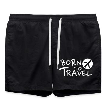 Né pour voyager Envie de voyager Aventure - Short de bain - noir - Devant - AI Model Male 185 light (185cm)