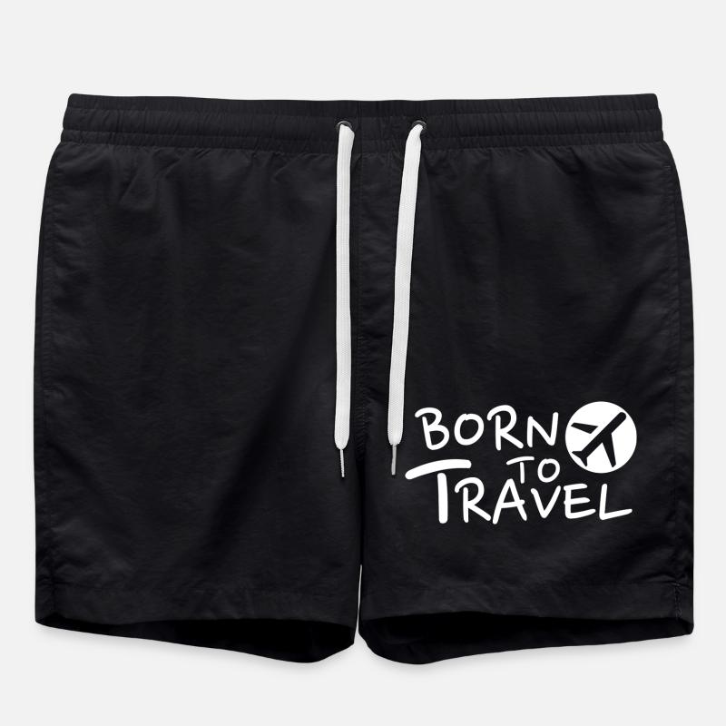 Born to Travel Reiselust Abenteuer - Badeshorts - Schwarz