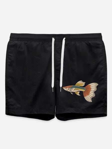 Bunter Tropenfisch Sailfin - Badeshorts - Schwarz